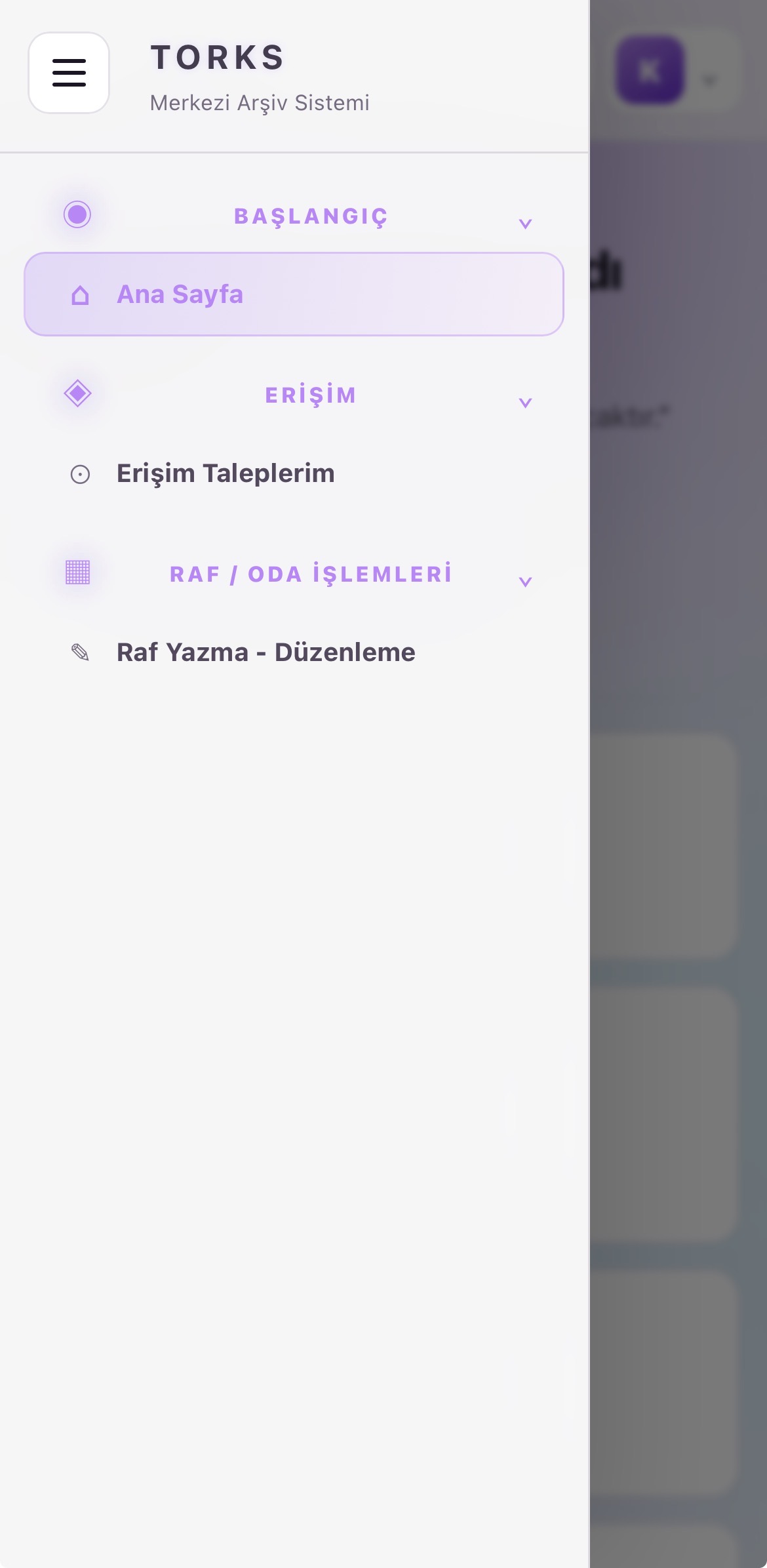 Arşiv Personeli Menüsü