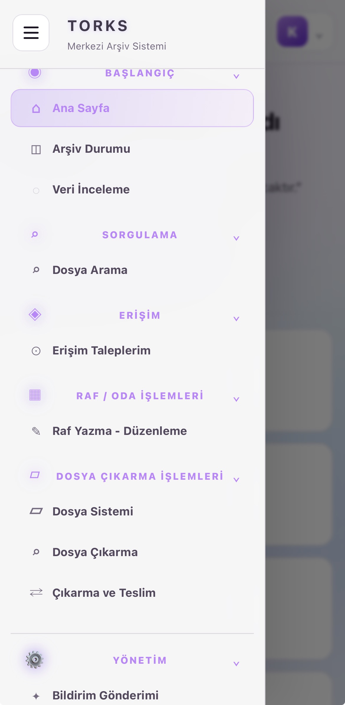 Dosya Arama Personeli Menüsü