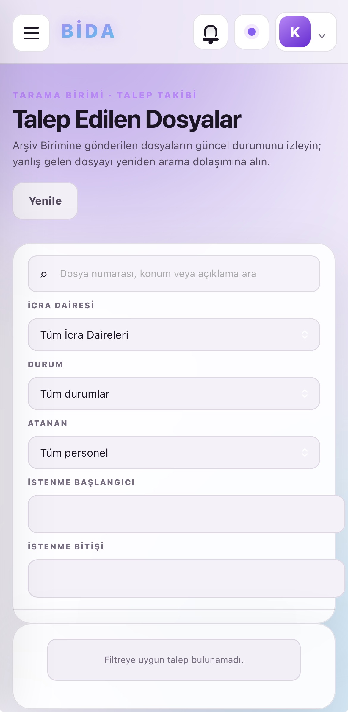 Talep Edilen Dosyalar